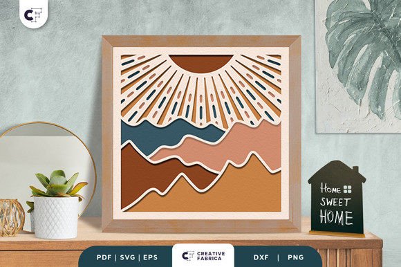Download Sun Boho Decoration 3D Light Box Papercut - Decor Collection