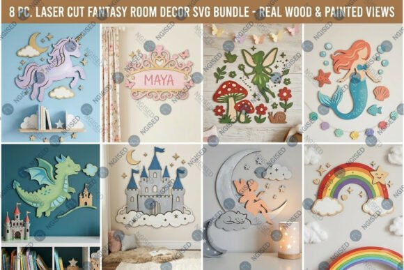 Download Fantasy Theme Kids Room Decor SVG Bundle - Premium Resources