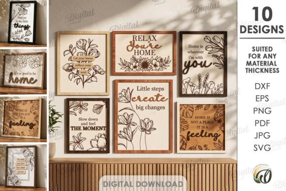 Download Wooden Home Decor Bundle Laser Cut - Premium Resources