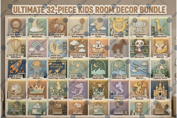 Download Laser Cut Kids Room Decor Mega Bundle - Premium Resources